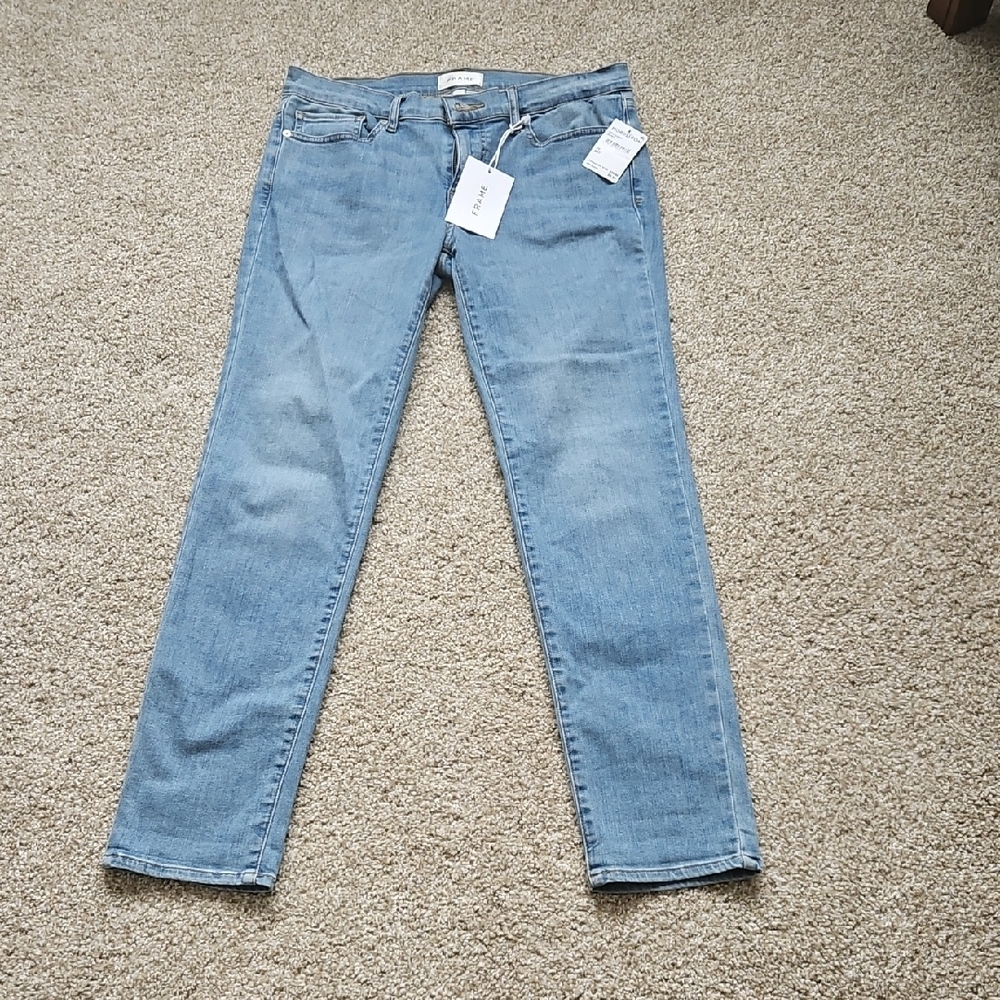 FRAME Le Garcon Mid Rise Crop Boyfriend Jeans